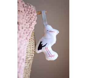 Soft Toy Ooievaar met rateltje en knisper - Soft babytoy Soft Toy Ooievaar met rateltje en knisper - Soft babytoy