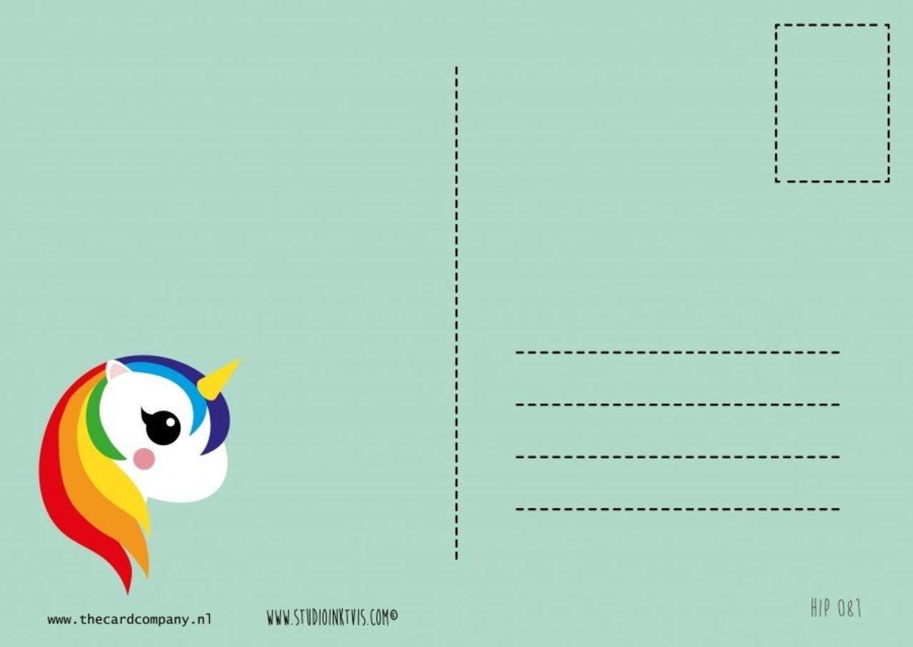Card Unicorn Rainbow