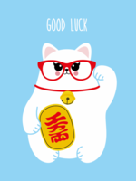 Card Good luck with Meneki Neko