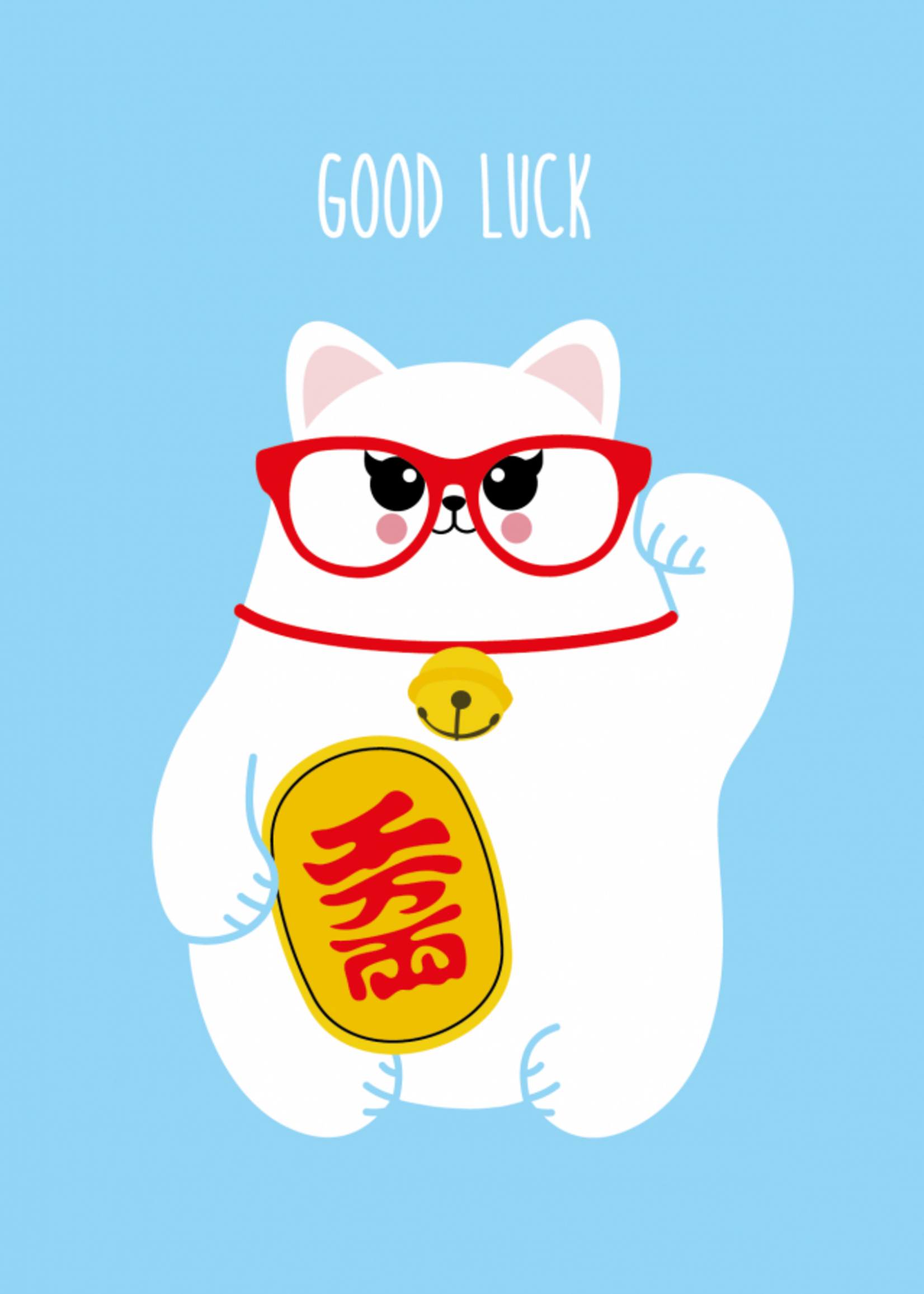 Card Good luck with Meneki Neko