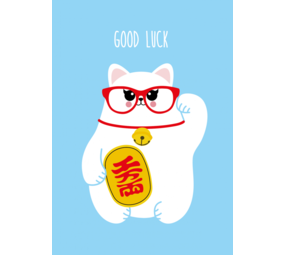 Card Good luck with Meneki Neko