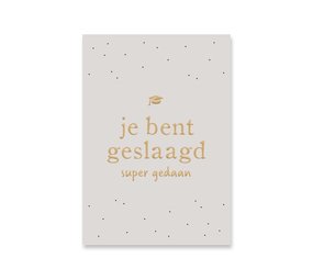 Kaart Geslaagd | Goudfolie Kaart Geslaagd | Goudfolie
