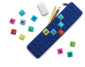 Waff Pencil Case With Cubes Navy Blue Waff Pencil Case With Cubes Navy Blue