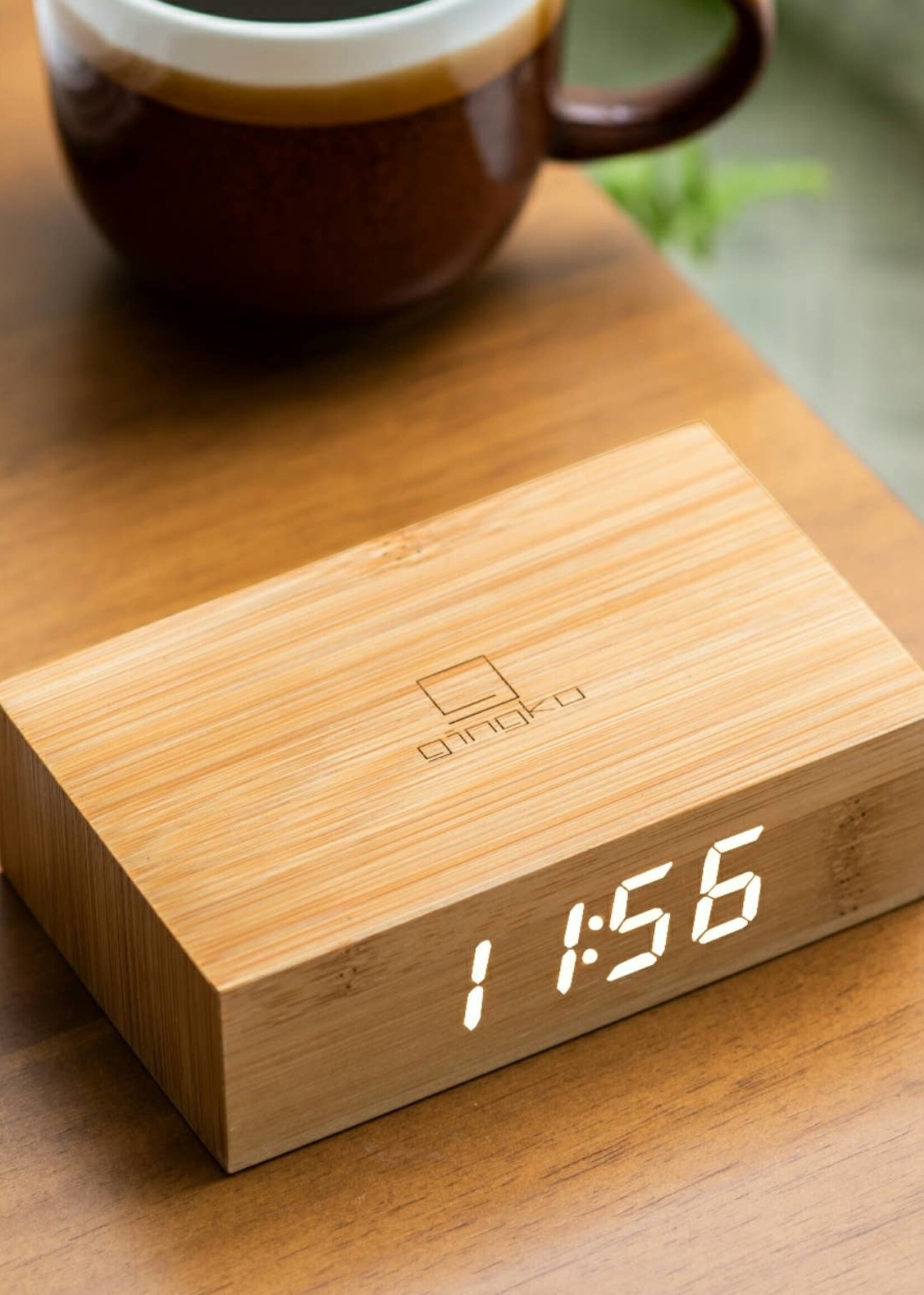 Flip Click Clock  Bamboo Wood