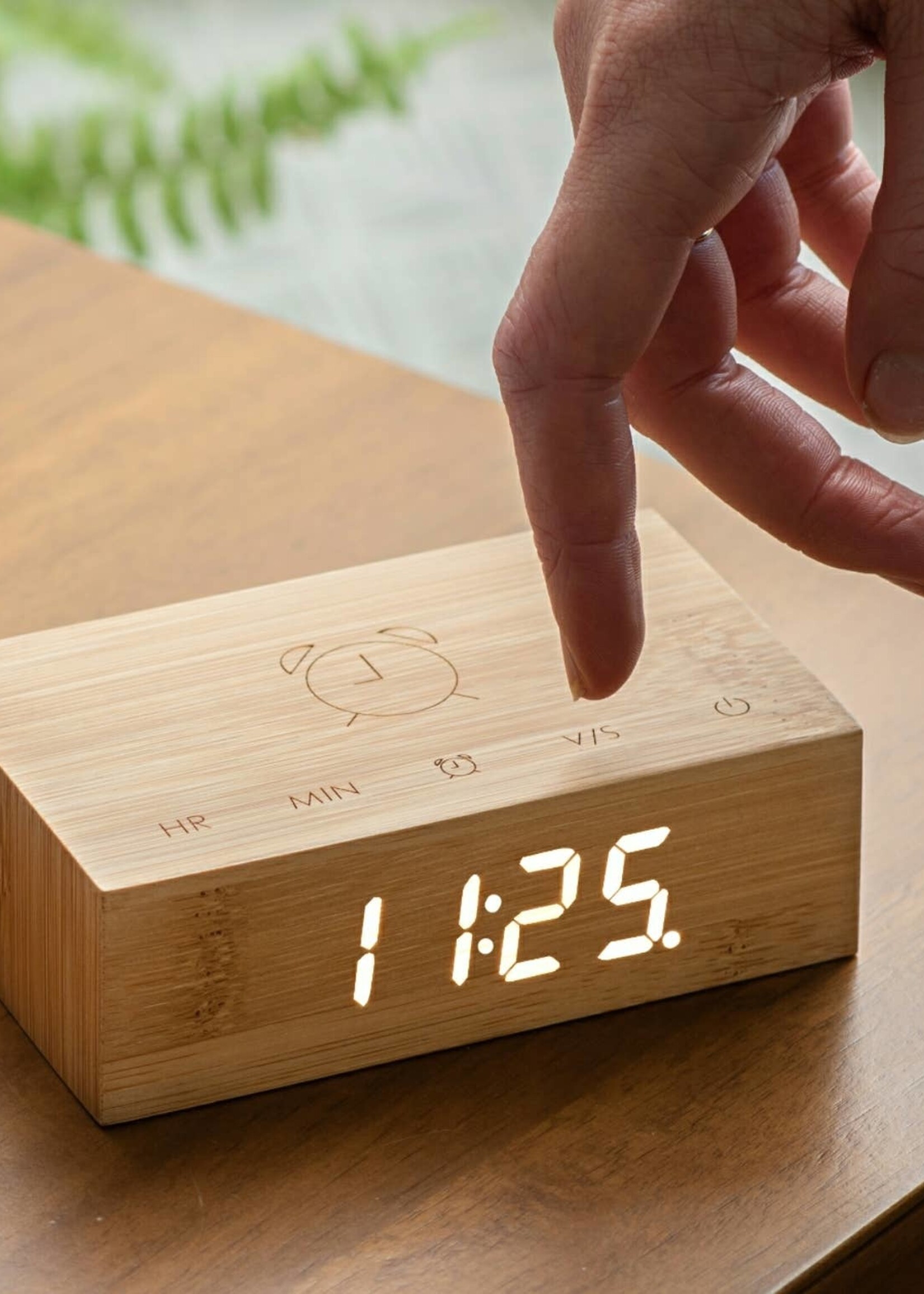 Flip Click Clock  Bamboo Wood