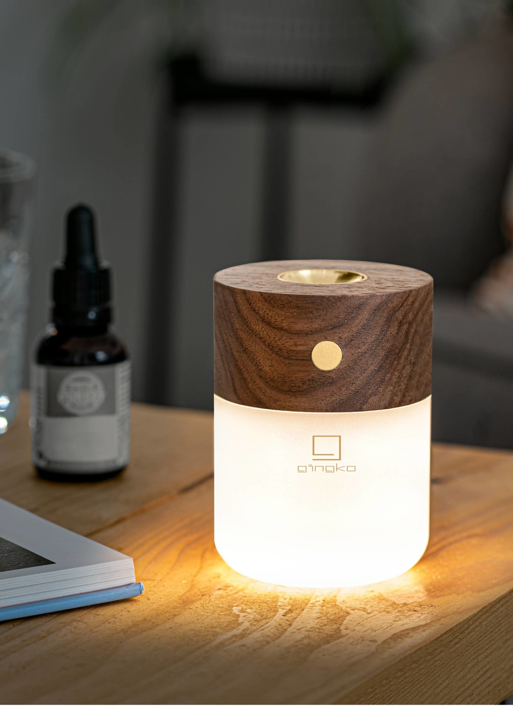 Smart Diffuser Lamp  Walnut