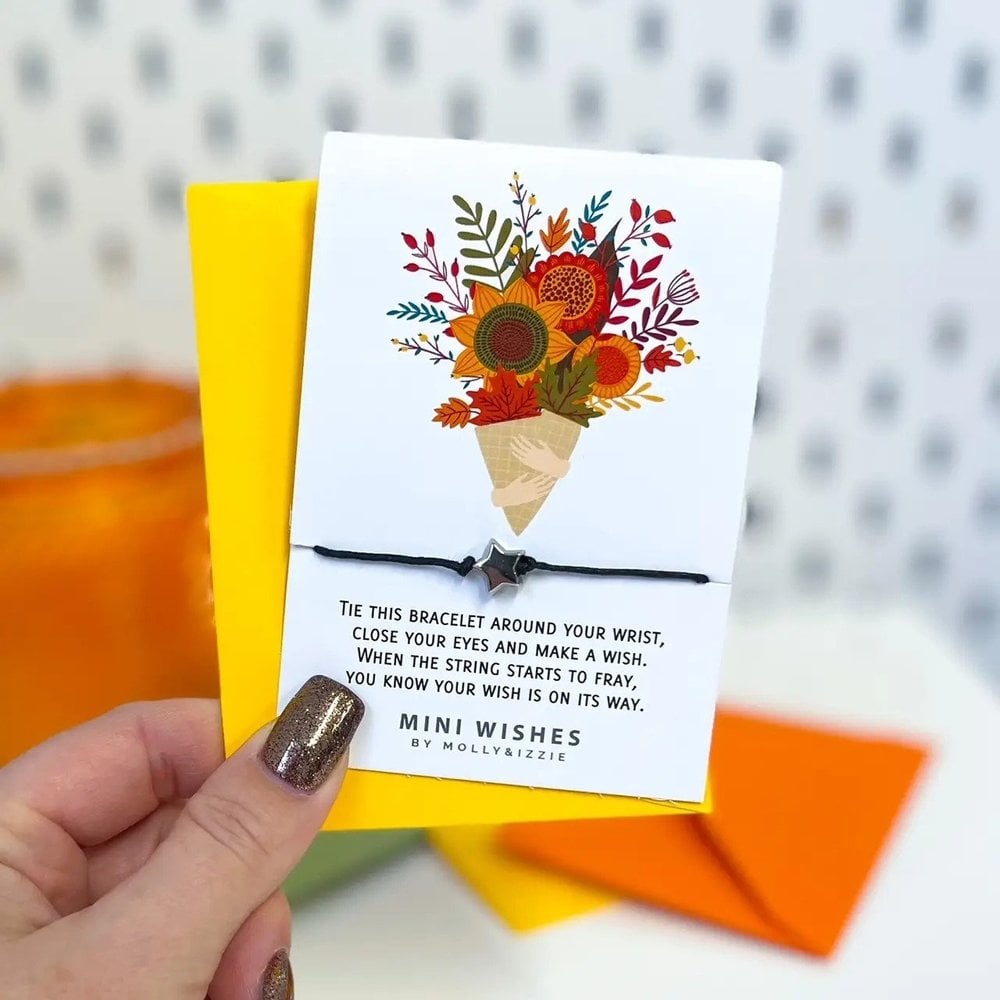 Mini-wensarmband met herfstbloemen Mini-wensarmband met herfstbloemen