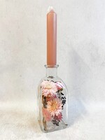 Fles gedroogde bloemen  Pastel
