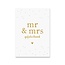 Kaart Mr & Mrs | Goudfolie