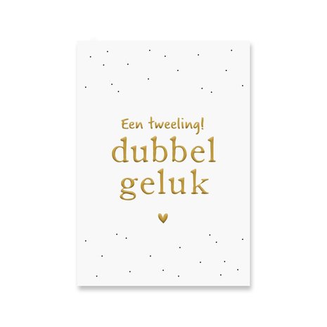 Kaart Tweeling | Goudfolie Kaart Tweeling | Goudfolie