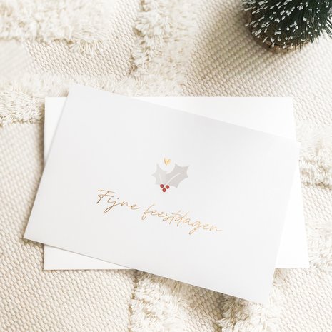 Kaart Fijne Feestdagen | Goudfolie Kaart Fijne Feestdagen | Goudfolie