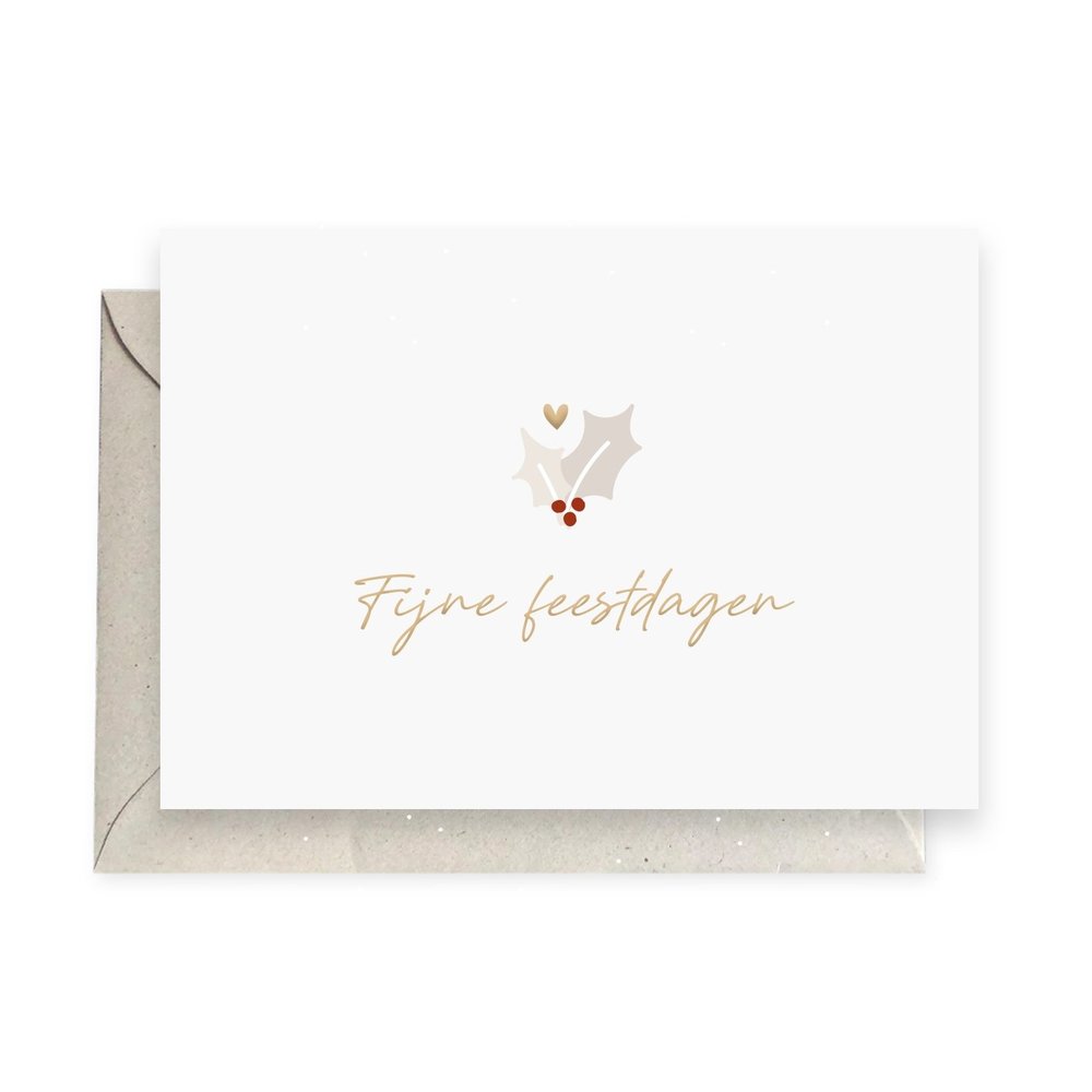 Kaart Fijne Feestdagen | Goudfolie Kaart Fijne Feestdagen | Goudfolie