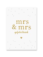 Kaart Mrs & Mrs | Goudfolie