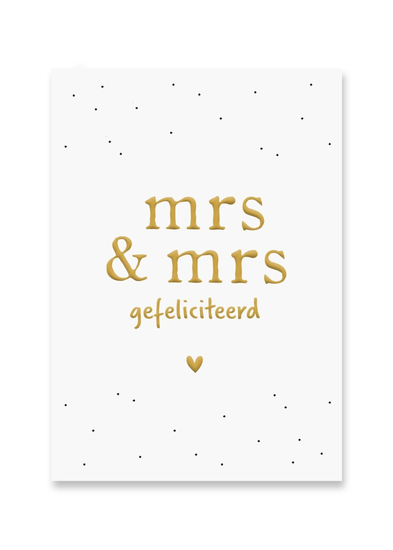 Kaart Mrs & Mrs | Goudfolie