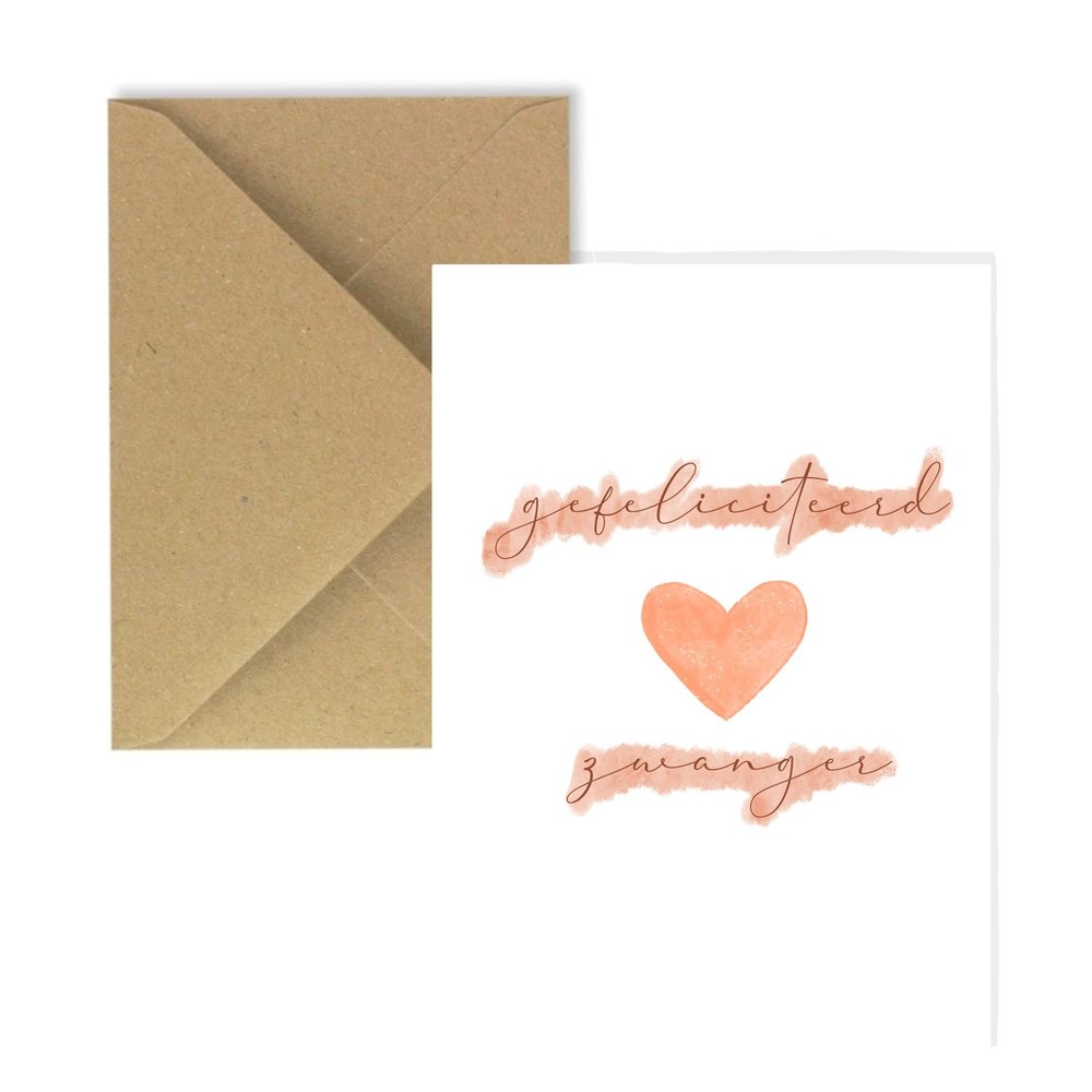 Kaart Gefeliciteerd zwanger