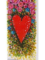 Flat handmade candle - Artistic Hearts & Flowers