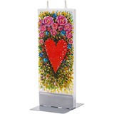 Platte handgemaakte kaars - Artistic Hearts & Flowers Platte handgemaakte kaars - Artistic Hearts & Flowers