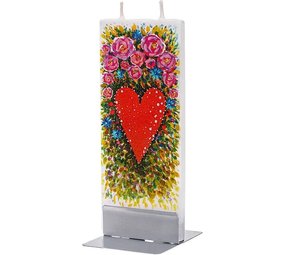 Flat handmade candle - Artistic Hearts & Flowers Flat handmade candle - Artistic Hearts & Flowers