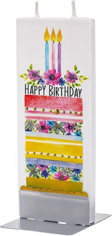 Flat Handmade Candle - Happy Birthday Layered Cake