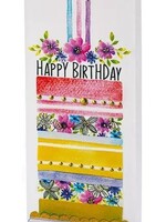 Platte handgemaakte kaars - Gelukkige verjaardag gelaagde cake