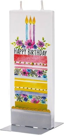 Flat Handmade Candle - Happy Birthday Layered Cake