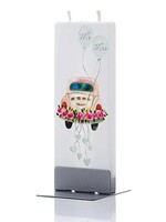 Flat handmade candle - Just Married Car Mr. & Mrs.