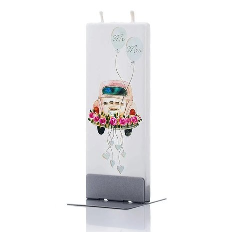 Flat handmade candle - Just Married Car Mr. & Mrs. Flat handmade candle - Just Married Car Mr. & Mrs.