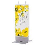 Flat handmade candle - Thank you yellow floral print Flat handmade candle - Thank you yellow floral print