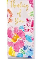 Platte handgemaakte kaars- Thinking of You bloemenprint