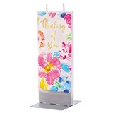 Platte handgemaakte kaars- Thinking of You bloemenprint Platte handgemaakte kaars- Thinking of You bloemenprint