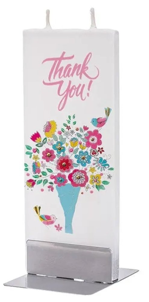 Platte handgemaakte kaars - Bedankt Platte handgemaakte kaars - Bedankt