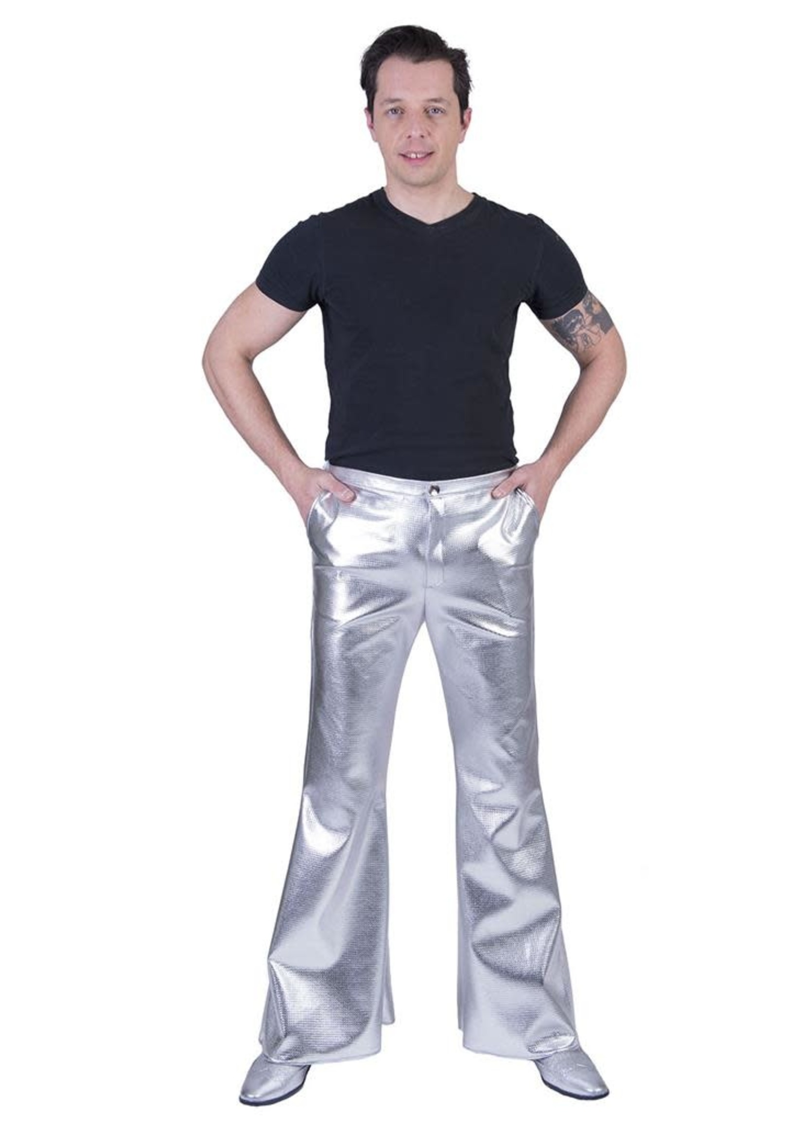 Funny Fashion Disco Fever Pants Zilver Heren