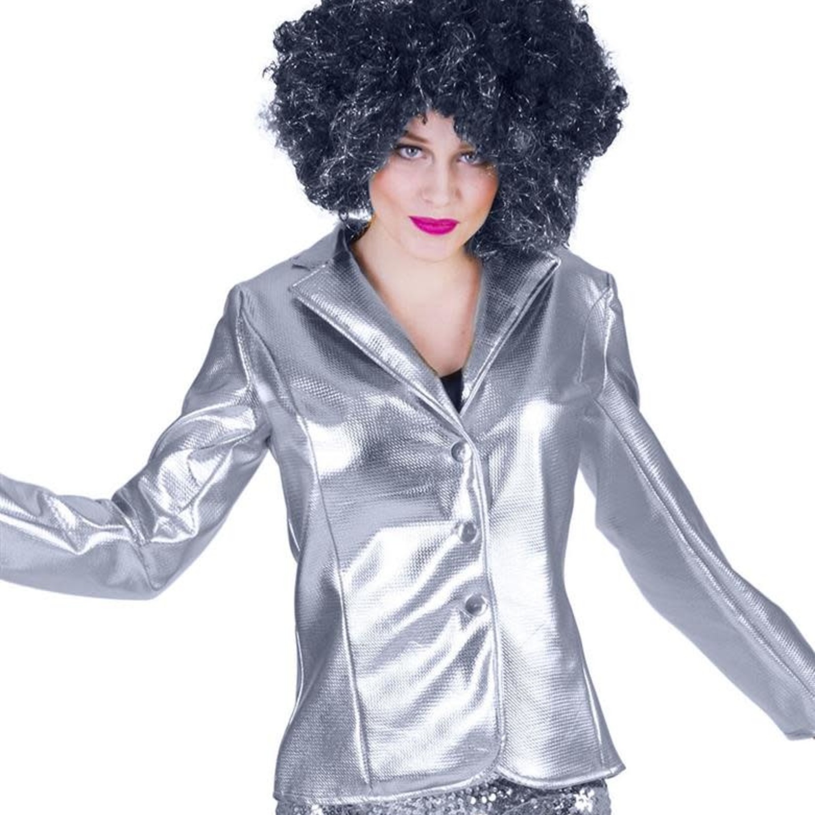 Bazaar Ple4 Disco fever jacket zilver Dames