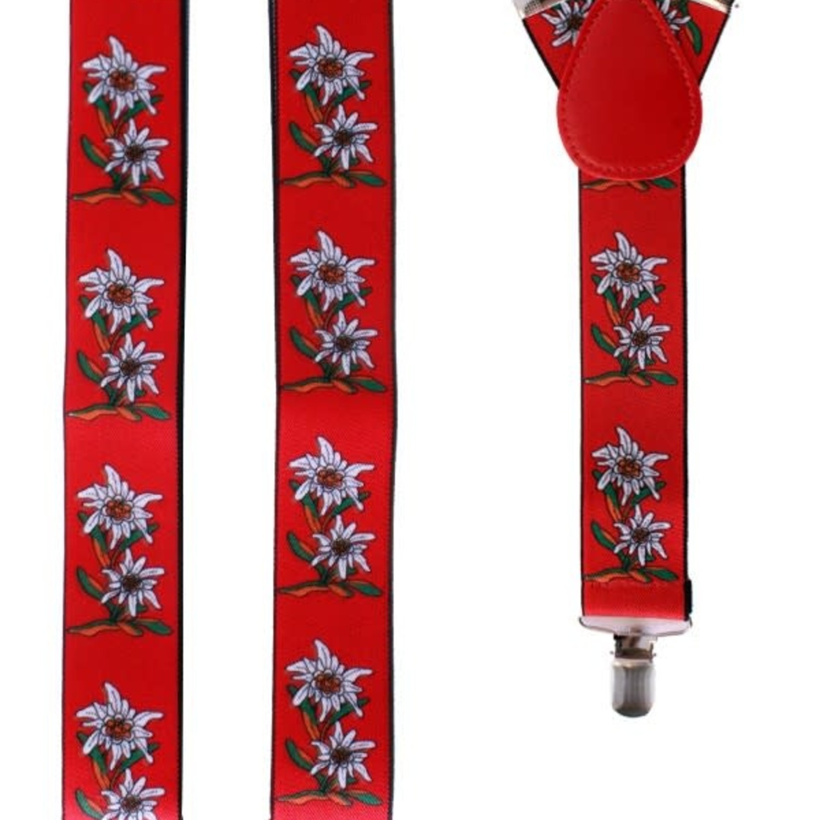 Bazaar Ple4 Bretels Tiroler Rood met Bloemen