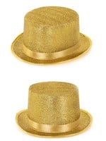 PartyXplosion Hoge hoed lurex glitter goud