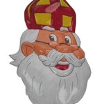 Bazaar Ple4 Wanddeco Sinterklaas met Bril 40 x 62 cm.