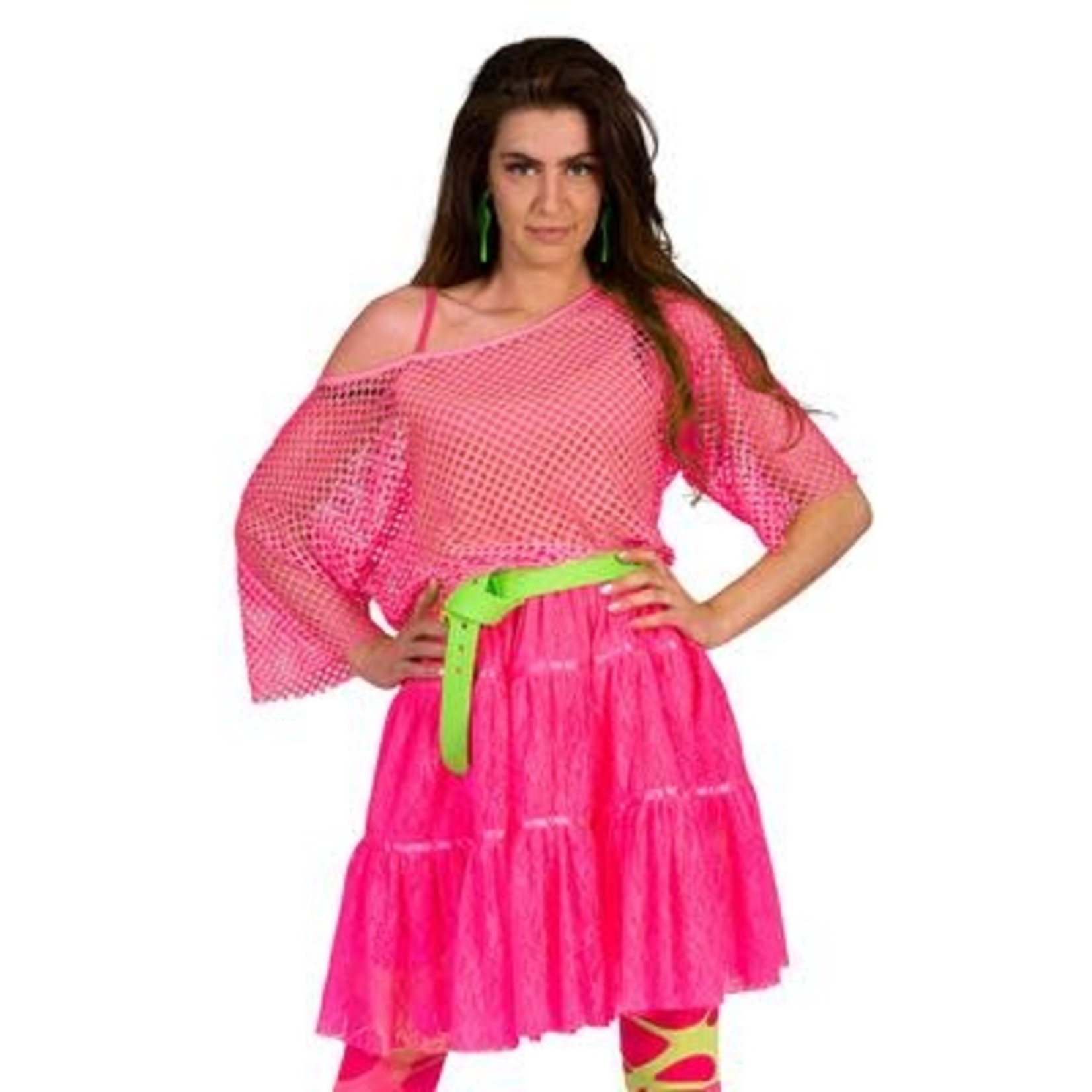 Bazaar Ple4 Net shirt neon roze