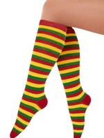 Bazaar Ple4 Sokken rood/geel/groen gestreept