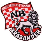 Applicatie Geboren en Getogen Brabander met leeuw vlag - 12,5cm