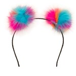 Diadeem Pluche - Turquoise/Roze/Oranje