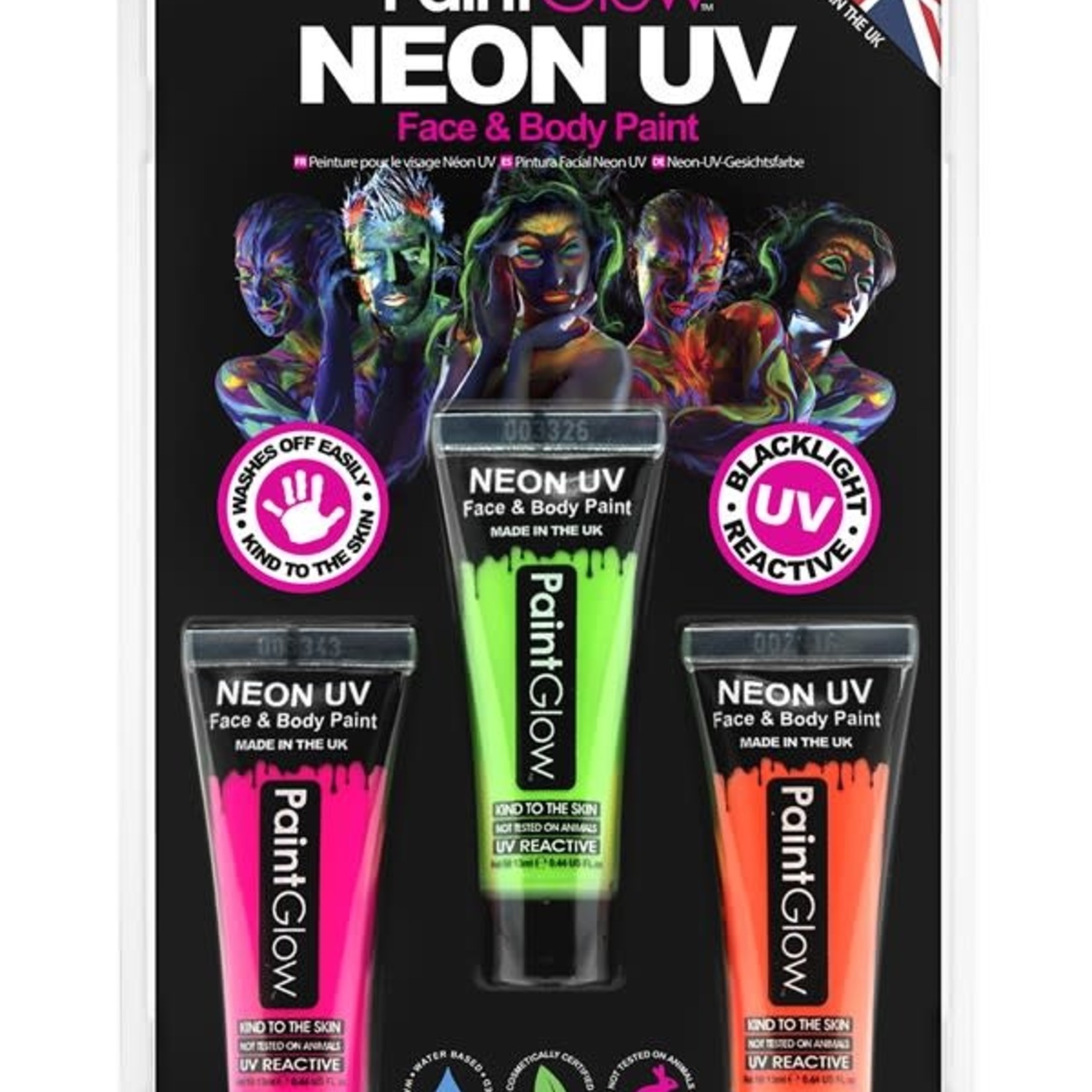 Blister set neon UV face & body paint