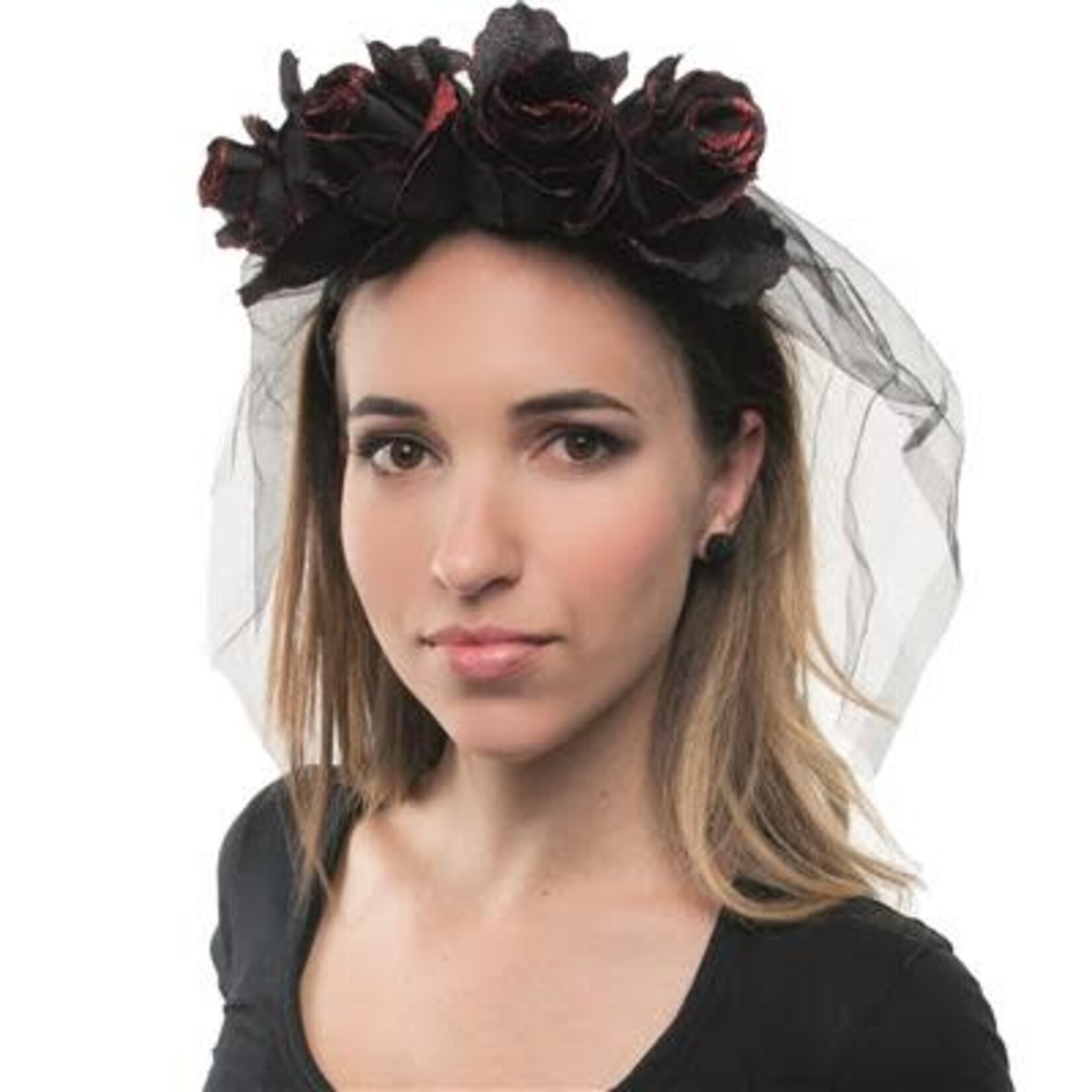 Diadeem Zwart Met Roze