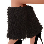 Beenwarmers pluche curly zwart