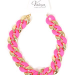 Ketting Fuchsia/Goud Schakel