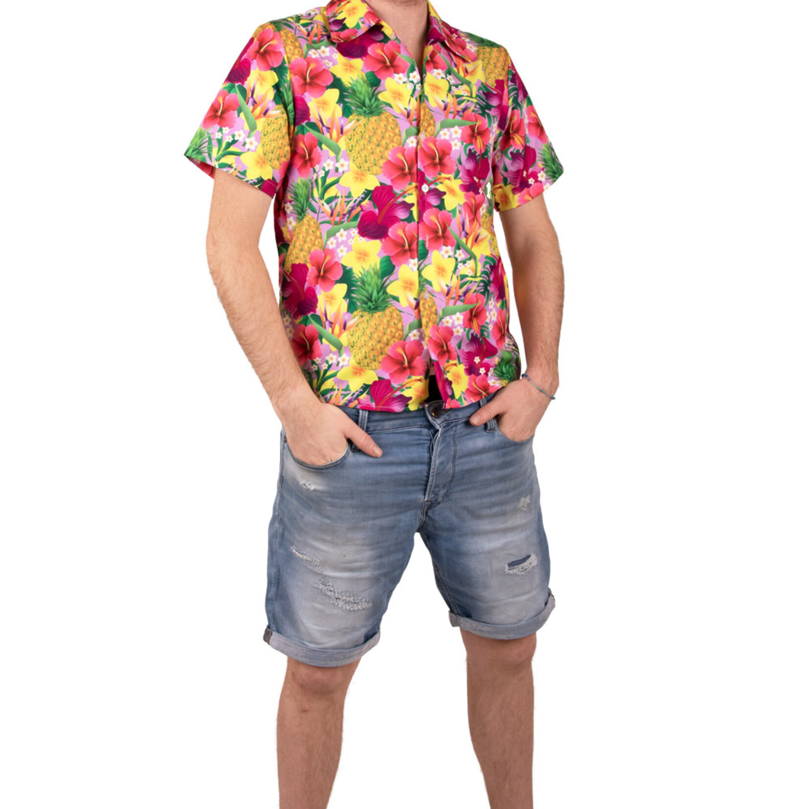 Hawaii Blouse Met zonneklep - Man