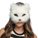 Pluchen Halfmasker Witte Kat