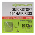 Korum Supersteel big fish quickstops 15” hair rigs barbed