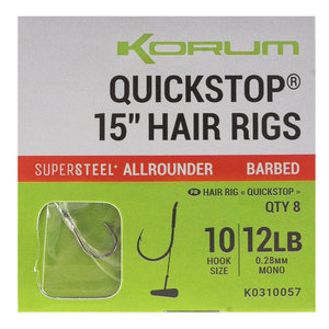 Supersteel big fish quickstops 15” hair rigs barbed