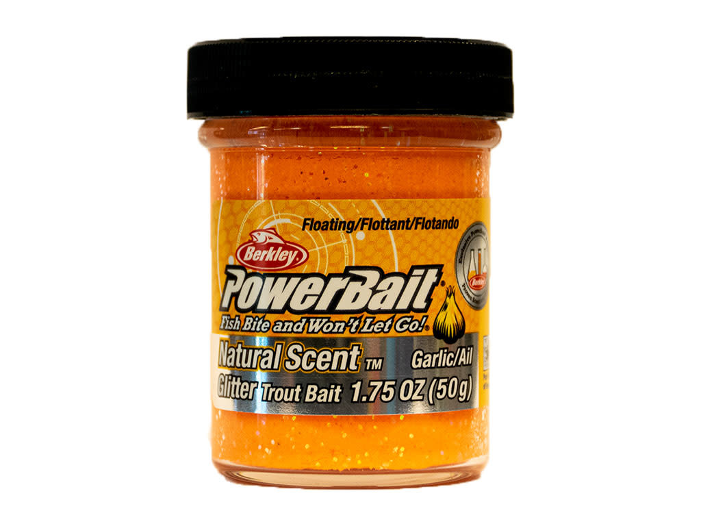 Köp Powerbait Natural Scent Glitter Garlic - Fluo Orange online på