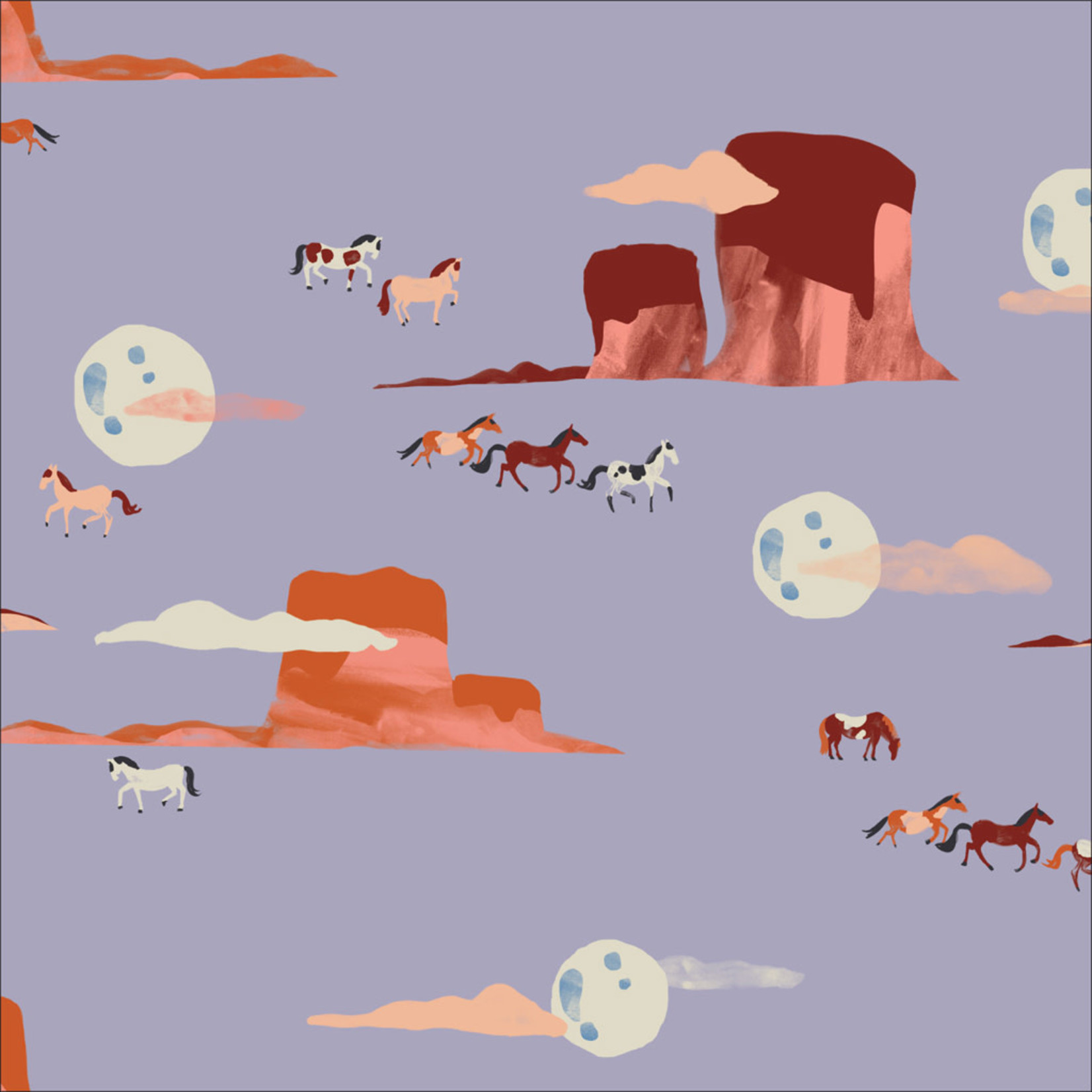 Cloud9 COUPON 75cm - Katoen Moonlit Mustangs